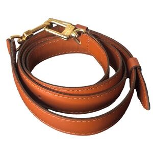 LOUIS VUITTON Adjustable Brown Kenyan Fawn Leather Strap with Gold Hardware